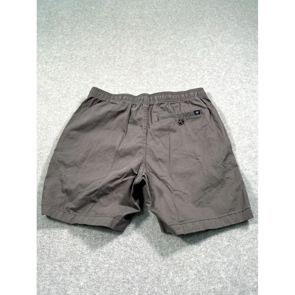 GAP Chino Shorts Mens Medium Gray Cotton‎ Stretch Drawstring Flat Front Outdoor